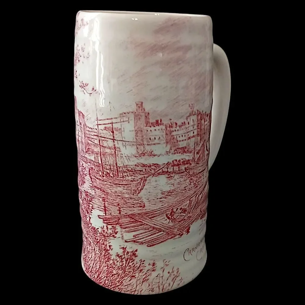 Royal Staffordshire Wilkinson‎ Tankard Stein Mug ANTIQUE Carnarvon Castle Red.